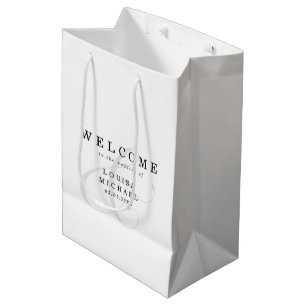 Sacola Para Presentes Média Elegante Ampersand Wedding Welcome