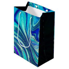 Sacola Para Presentes Média Elegante Aquamarine Paua Rainbow Shell Inspirado
