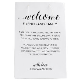 Sacola Para Presentes Média Elegante Bem-Vindo à Alojamento de Convidados