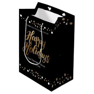 Sacola Para Presentes Média "Elegante Celebração" - Feriado Corporativo