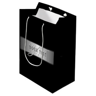 Sacola Para Presentes Média Elegante escrita em roteiro de monograma editável