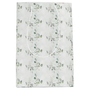 Sacola Para Presentes Média Elegante Eucalyptus Greenery