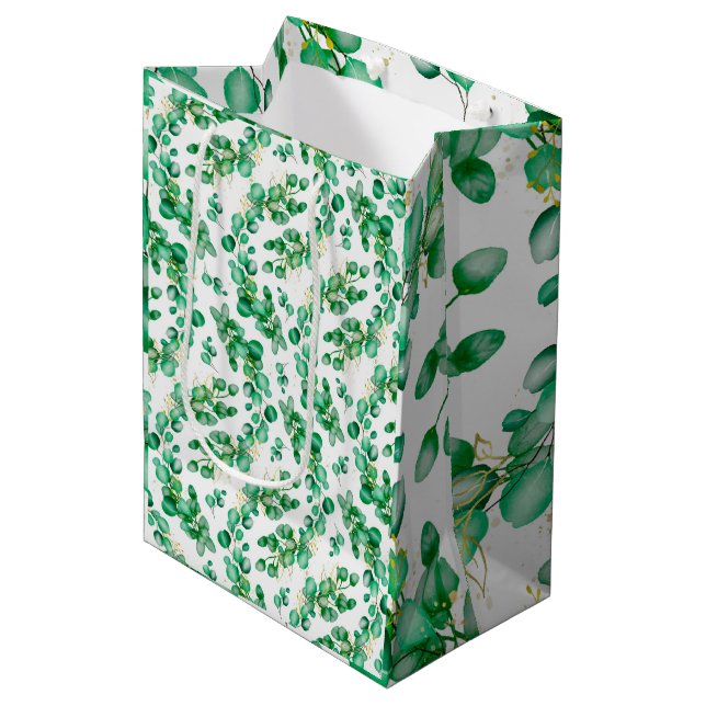 Sacola Para Presentes Média Elegante Eucalyptus Medium Gift Bag (Frente inclinada)