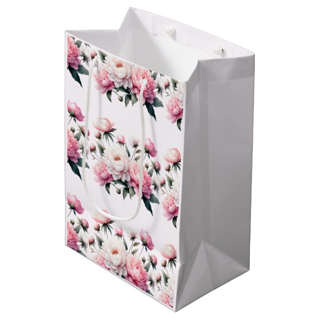 Sacola Para Presentes Média Elegante Florals (Frente inclinada)