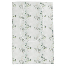 Sacola Para Presentes Média Elegante Folhagem de Eucalipto