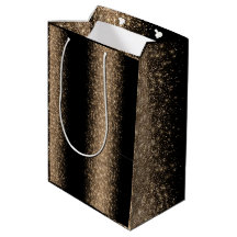 Elegante Glitter Ombre Preto e Dourado