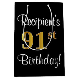 Sacola Para Presentes Média Elegante, Luxuoso, Faux Dourado Aniversário 91rua