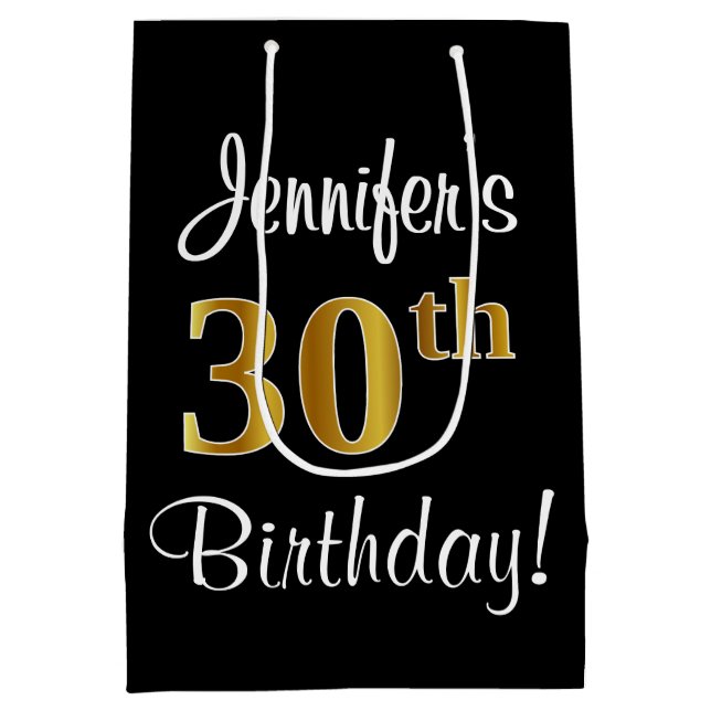 Sacola Para Presentes Média Elegante, Luxuoso, Faux Dourado Look aniversário d (Verso)