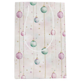 Sacola Para Presentes Média Elegante Pastel Natal