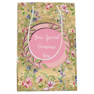 Sacola Para Presentes Média Elegante Quadro Floral: para Todas as Ocasiões
