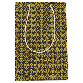 Sacola Para Presentes Média Elegante Renascimento Rococó Dourado e Barroco Car