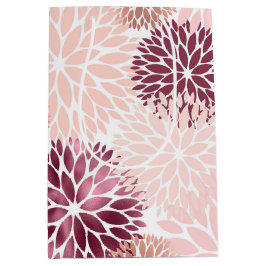 Sacola Para Presentes Média Elegante Rosa Floral Chic