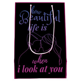 Sacola Para Presentes Média Elegante Te Ama Por Dia de os namorados