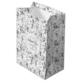 Sacola Para Presentes Média Elegante Toile Vintage Cupido Anjos Obrigado