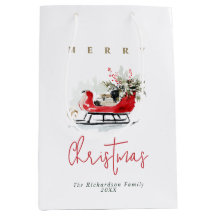 Elegante Trenó de Natal em Aquarela