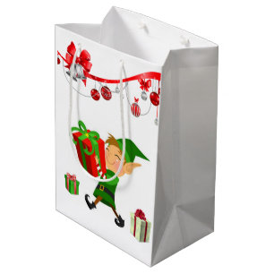 Sacola Para Presentes Média Elf. Bags de Presente de Natal