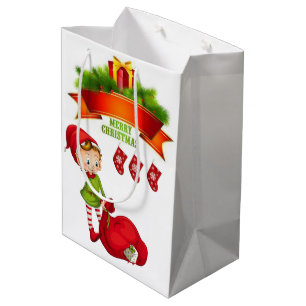 Sacola Para Presentes Média Elf. Bags de Presente de Natal