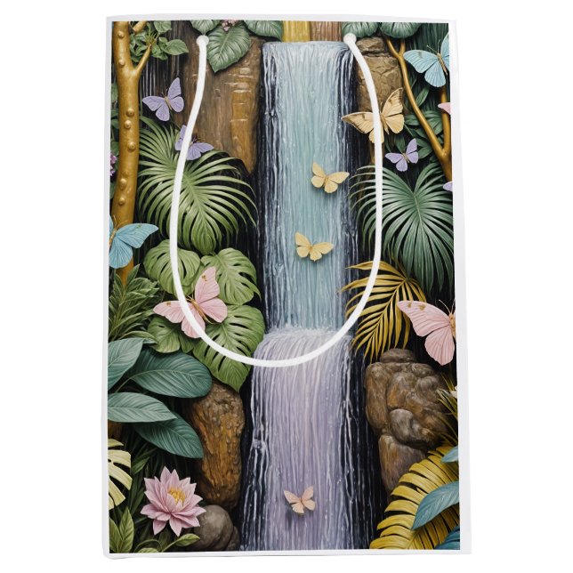 Sacola Para Presentes Média Enchanted Falls Oasis (Frente)