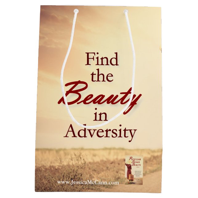 Sacola Para Presentes Média Encontre a beleza na adversidade (Verso)