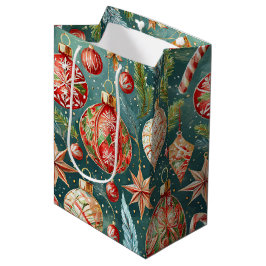 Sacola Para Presentes Média Enfeites de Natal