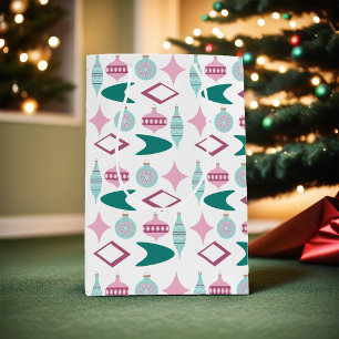 Sacola Para Presentes Média Enfeites de natal retrorreflectores cor-de-rosa e