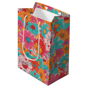Sacola Para Presentes Média Enfermeira Colorida Padrão Floral (1)