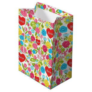 Sacola Para Presentes Média Enfermeira Colorida Padrão Floral (2)