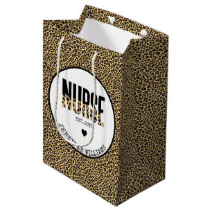 Sacola Para Presentes Média Enfermeira Personalizada Est Cheetah RN Graduaçã