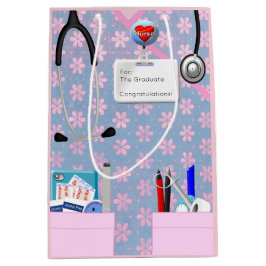Sacola Para Presentes Média Enfermeira Rosa