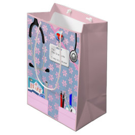 Sacola Para Presentes Média Enfermeira Rosa