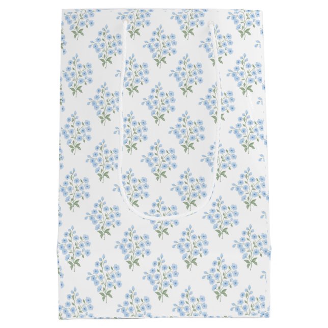 Sacola Para Presentes Média English Country Muster mit Vergissmeinnichtblumen (Verso)