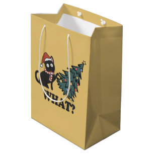Sacola Para Presentes Média Engraçado Creme Natal Média Saco de Presente