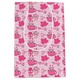 Sacola Para Presentes Média Engraçado Pig Love Pun