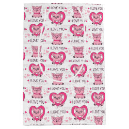 Sacola Para Presentes Média Engraçado Pig Love Pun