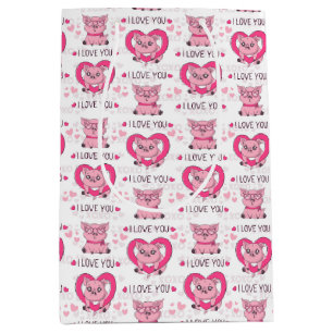 Sacola Para Presentes Média Engraçado Pig Love Pun