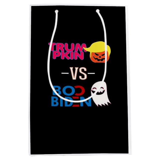 Sacola Para Presentes Média Engraçado Trumpkin Vs Boo Biden Design Classe Hall (Frente)