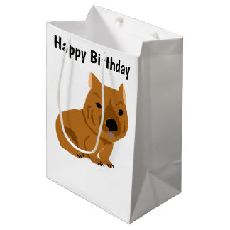 Sacola Para Presentes Média Engraçado Wombat Arte Primitiva