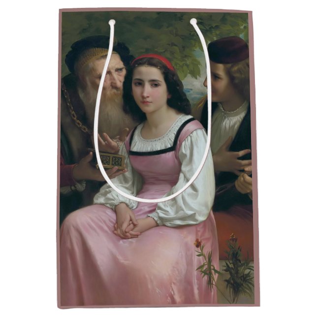 Sacola Para Presentes Média Entre Riqueza e Amor (por Bouguereau)