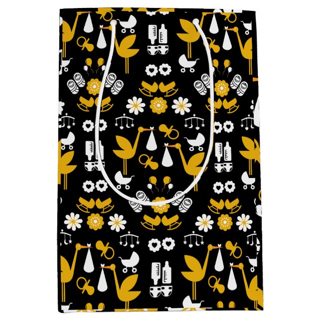 Sacola Para Presentes Média Entrega de Palavras Não-Gênero Gêmeas (Frente)