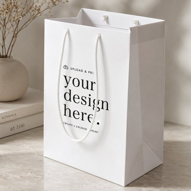Sacola Para Presentes Média Envie seu Design para a Bolsa de Presente (Versatile gift bags for business, weddings, special occasion events, gifting & more!)