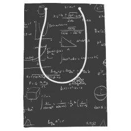 Sacola Para Presentes Média Equações e fórmulas matemáticas a preto e branco
