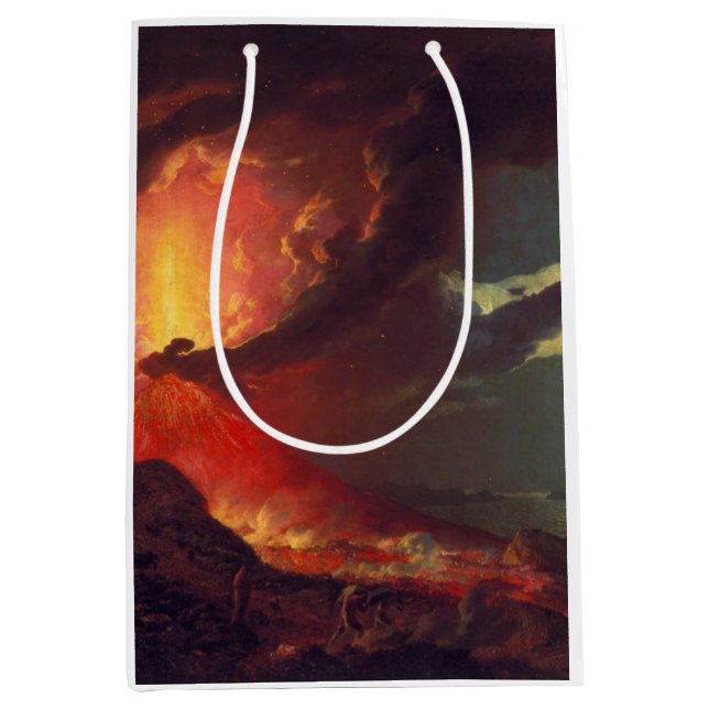 Sacola Para Presentes Média Erupção vulcânica do Monte Vesúvio (vulcão vivo) (Frente)