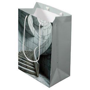 Sacola Para Presentes Média Escadaria Espiral Magnífica Marble de Aniversário