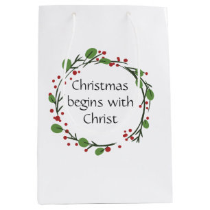 Sacola Para Presentes Média Escritura de Natal Cristã