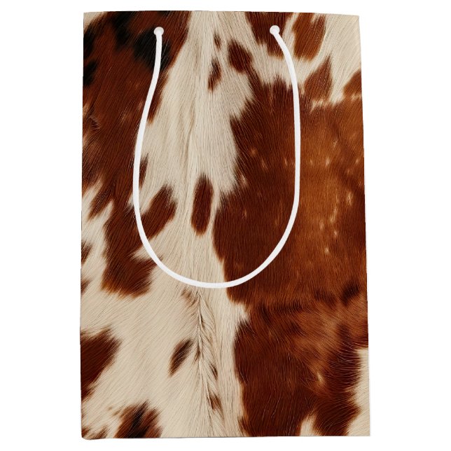 Sacola Para Presentes Média Escuro-negro castanho-branco ocidental (Frente)