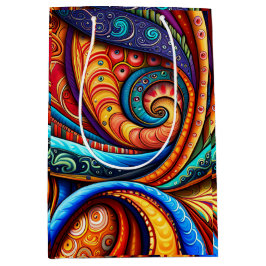 Sacola Para Presentes Média Esfregões Vívidos Coloridos