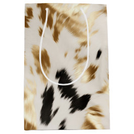 Sacola Para Presentes Média Espetáculo Dourado negro ocidental