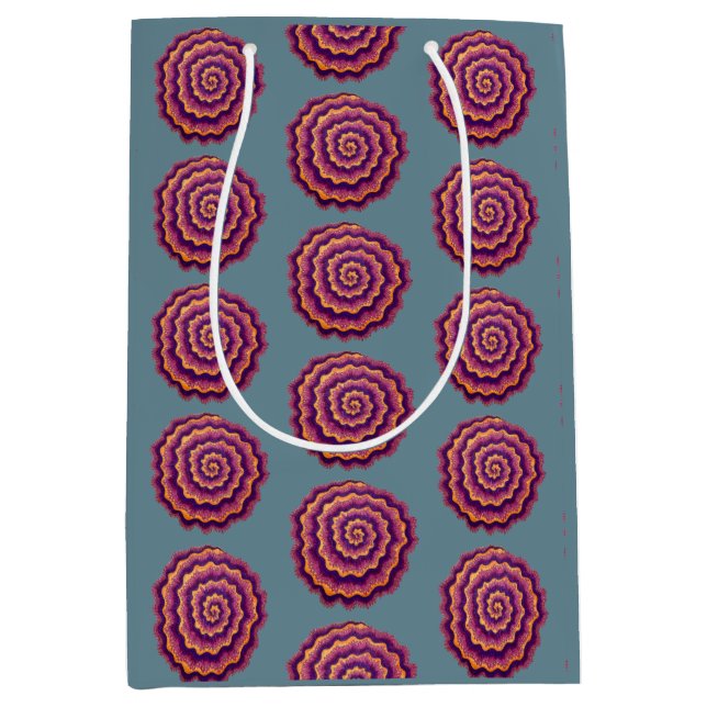 Sacola Para Presentes Média Espirais Roxos (Frente)