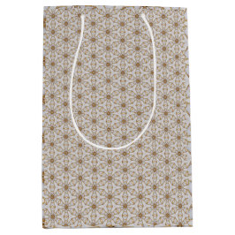 Sacola Para Presentes Média Espírito Branco e Dourado