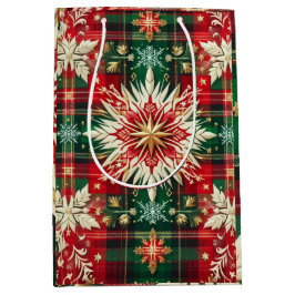 Sacola Para Presentes Média Esplendor de Floco de Neve